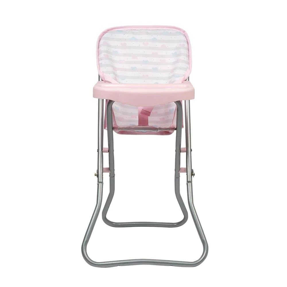 Adora Baby Doll High Chair - Pastel Pink Hearts-ADORA PLAY-Little Giant Kidz