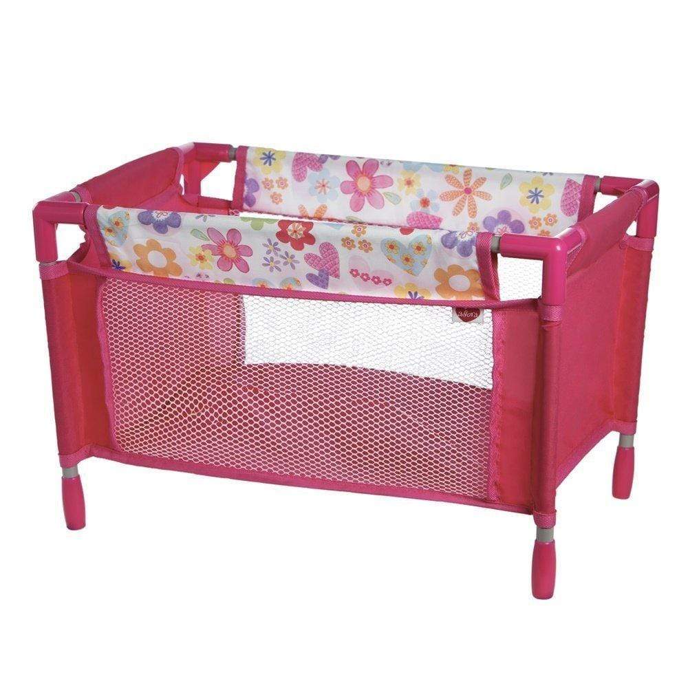 Adora Baby Doll Playpen Bed & Carry Case - Pink Flower Power-ADORA PLAY-Little Giant Kidz