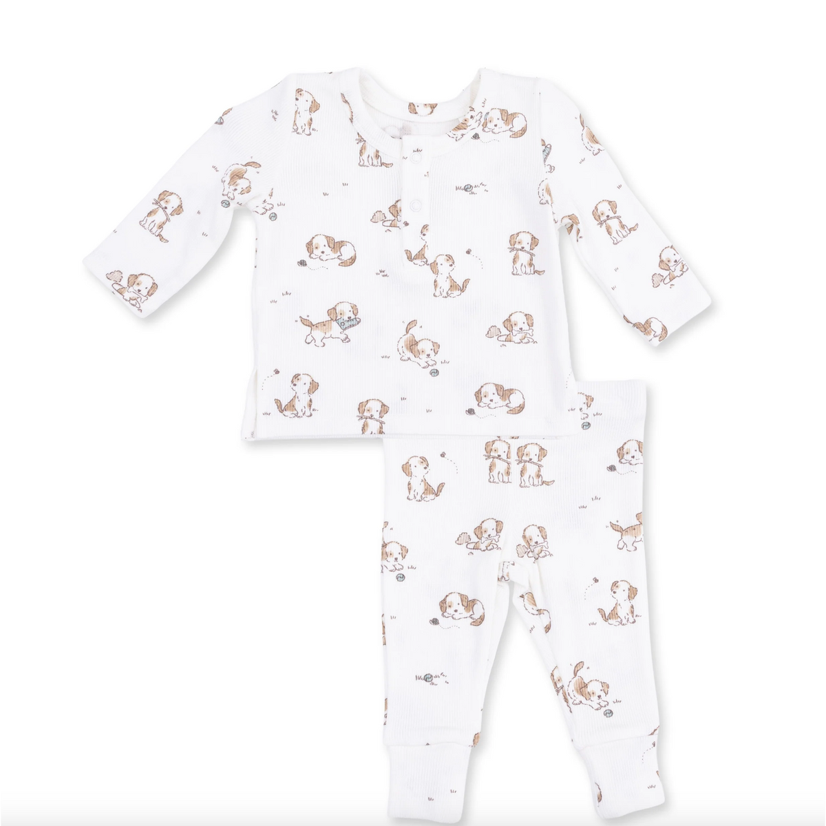Angel Dear Explorer Puppy Blue - Long Sleeve Henley Play Set-Angel Dear-Little Giant Kidz