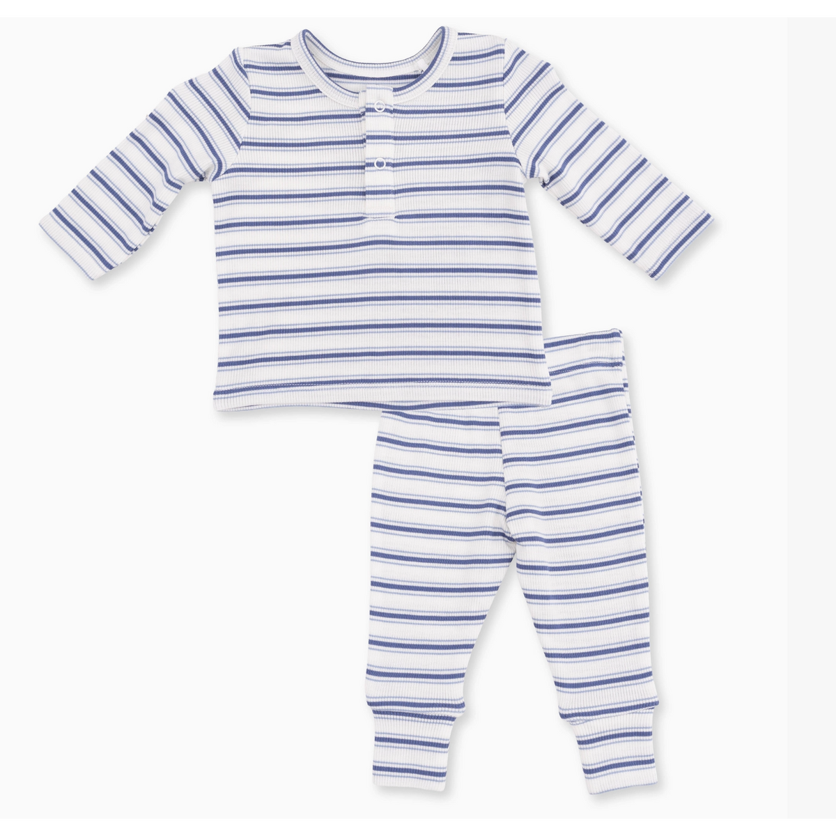 Angel Dear Vintage Stripe Blue - Long Sleeve Henley Play Set-Angel Dear-Little Giant Kidz