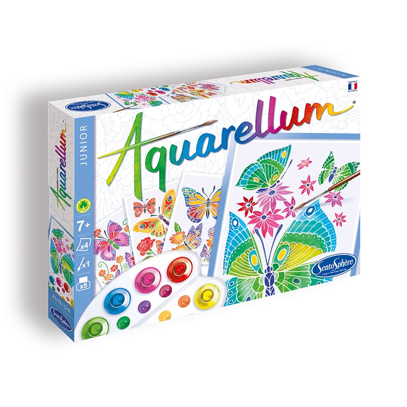 Aquarellum Junior Butterflies & Flowers Watercolor Paint Set (7+)