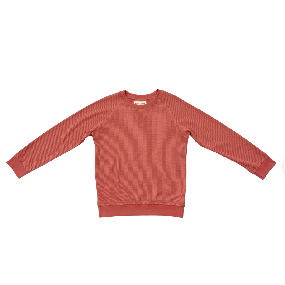 Avery & Alexander Girls Waffle Sweatshirt in Old Rose-Baby Sprouts-Little Giant Kidz