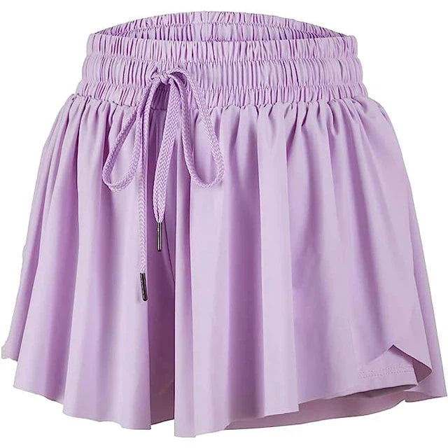 Azarhia Butterfly Flowy Shorts - Lavender-AZARHIA-Little Giant Kidz