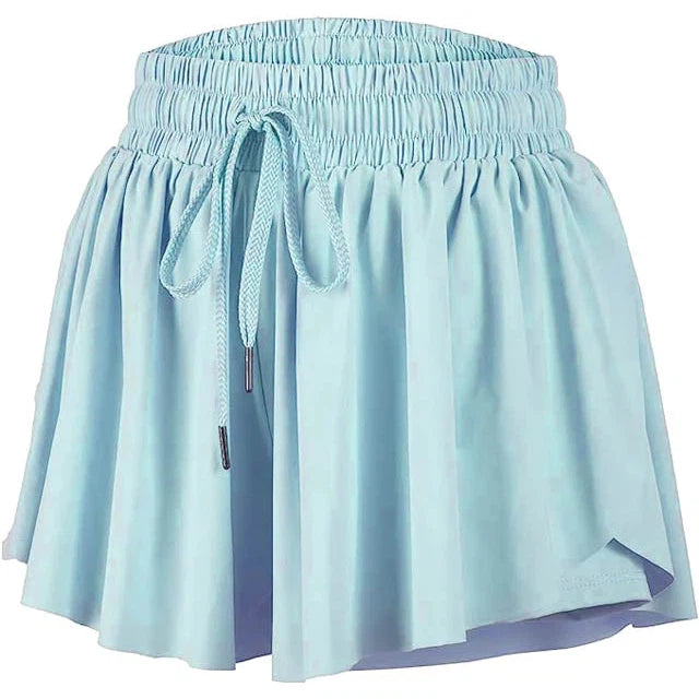 Azarhia Butterfly Flowy Shorts - Light Blue-AZARHIA-Little Giant Kidz