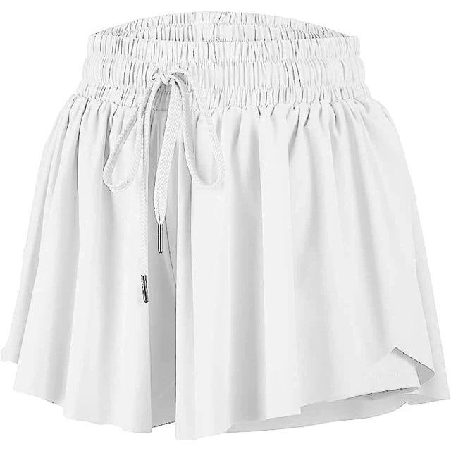 Azarhia Butterfly Flowy Shorts - White-AZARHIA-Little Giant Kidz