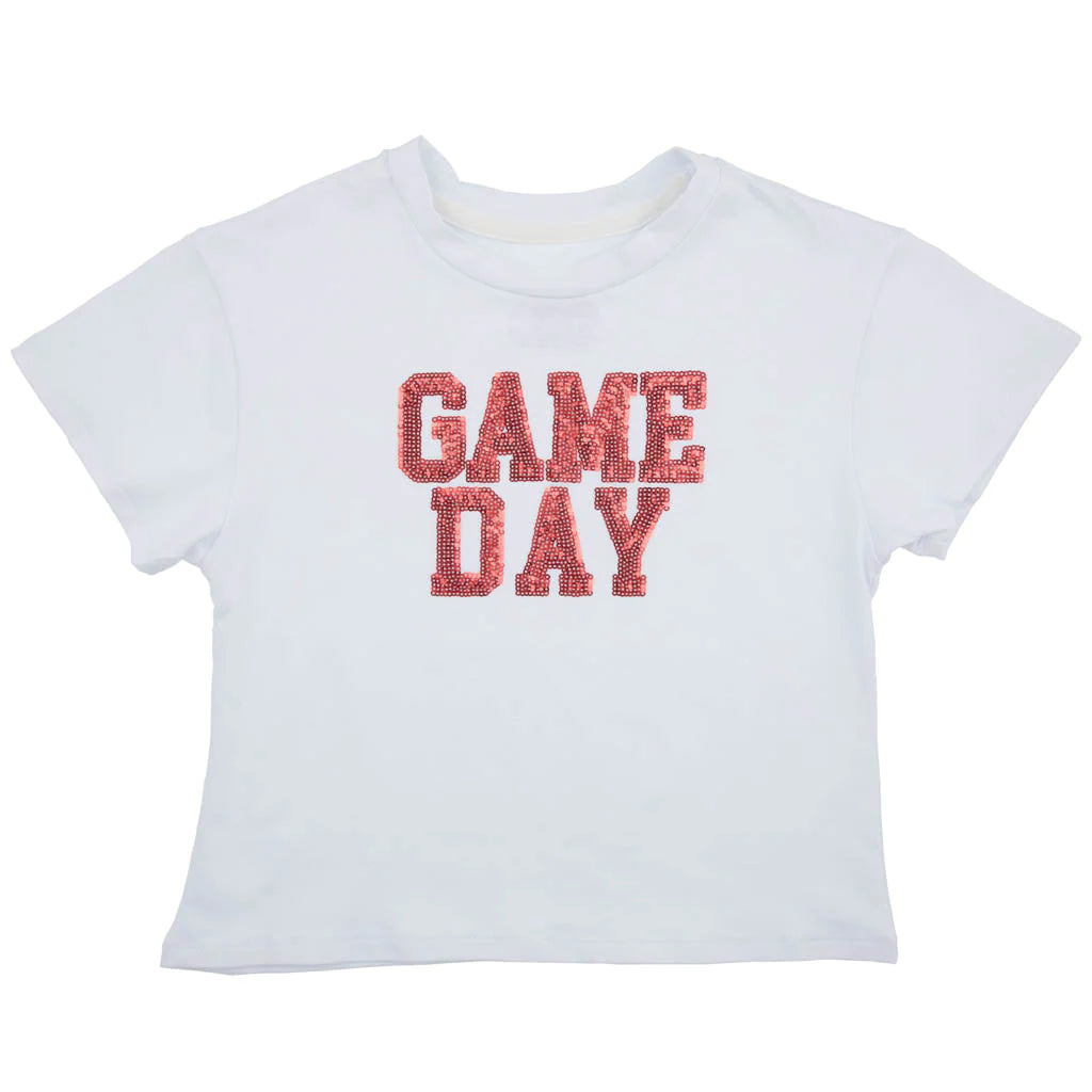 Azarhia Game Day Boxy Sequin Tee - Red-AZARHIA-Little Giant Kidz