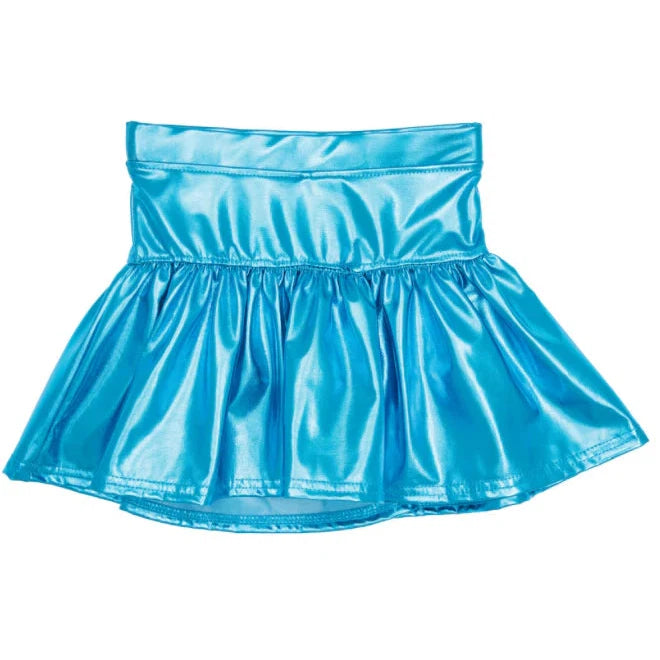 Azarhia Gathered Skort - Metallic Turquoise-AZARHIA-Little Giant Kidz