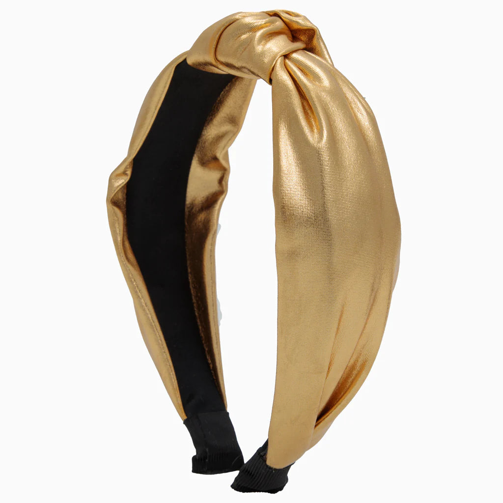 Azarhia Gold Metallic Top Knot Headband-AZARHIA-Little Giant Kidz