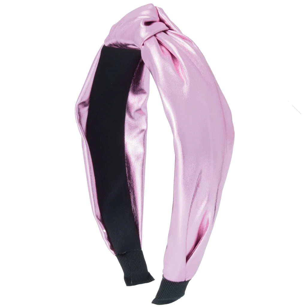 Azarhia Light Pink Metallic Top Knot Headband-AZARHIA-Little Giant Kidz