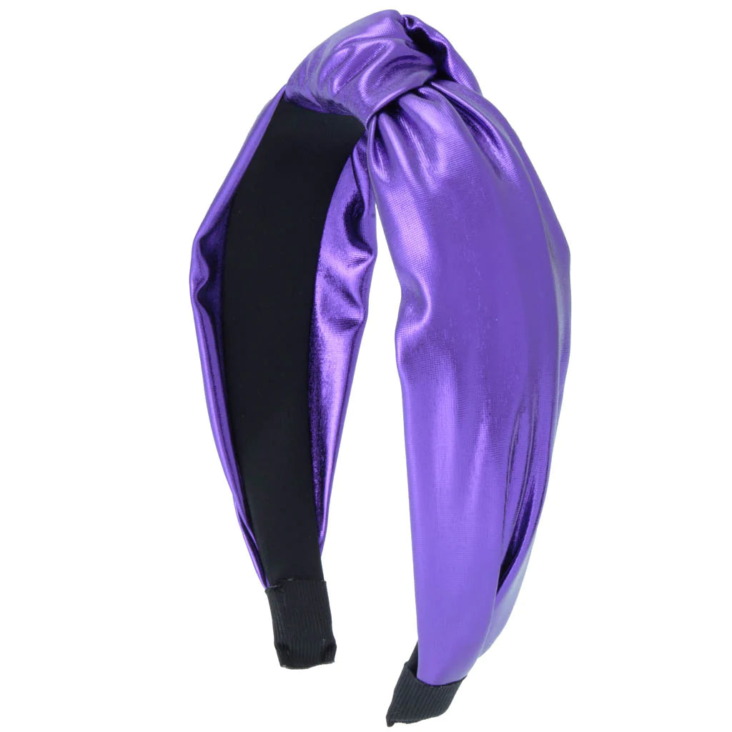 Azarhia Purple Metallic Top Knot Headband-AZARHIA-Little Giant Kidz