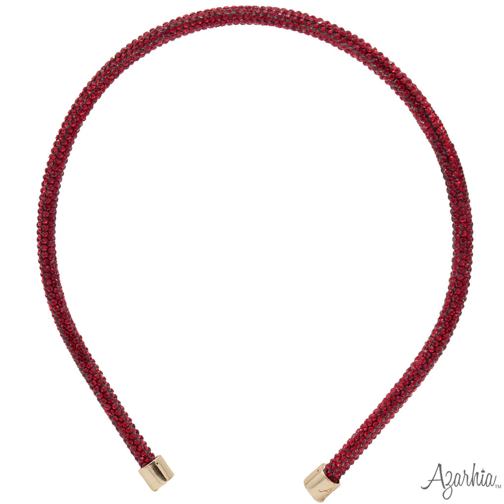 Azarhia Red Thin Rhinestone Headband-AZARHIA-Little Giant Kidz