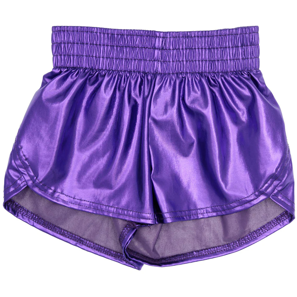 Azarhia Steph Shorts - Metallic Purple-AZARHIA-Little Giant Kidz