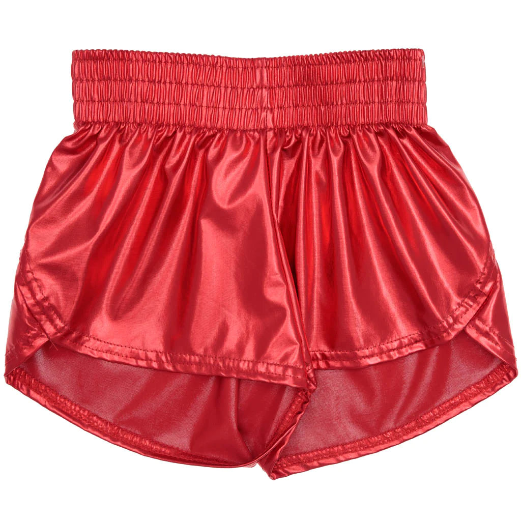 Azarhia Steph Shorts - Metallic Red-AZARHIA-Little Giant Kidz