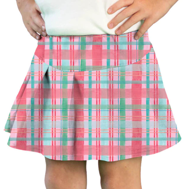 Azarhia Tennis Skort in Sangria Plaid-AZARHIA-Little Giant Kidz
