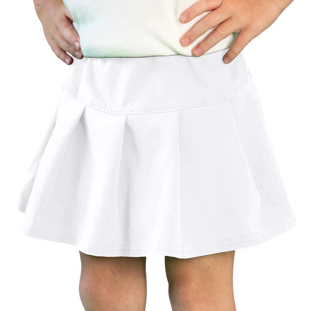 Azarhia Tennis Skort in Solid White-AZARHIA-Little Giant Kidz