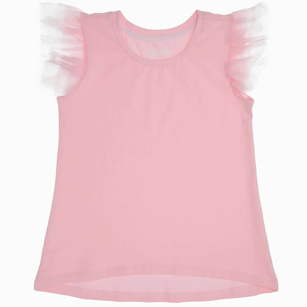 Azarhia Tulle Ruffle Shirt - Pink-AZARHIA-Little Giant Kidz