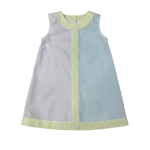 BANANA SPLIT Pastel Colorblock Seer- A-Line Dress-BANANA SPLIT-Little Giant Kidz