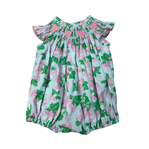 BANANA SPLIT Strawberry Picking Smocked Bubble-BANANA SPLIT-Little Giant Kidz