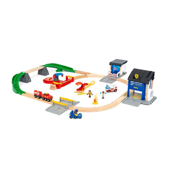 BRIO Rescue Team Train Set-BRIO-Little Giant Kidz