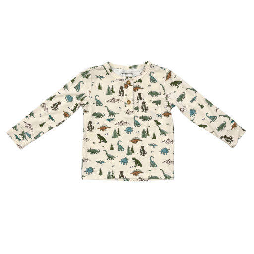 Baby Sprouts Boy'S Long Sleeve Henley Shirt Dino Land-Baby Sprouts-Little Giant Kidz