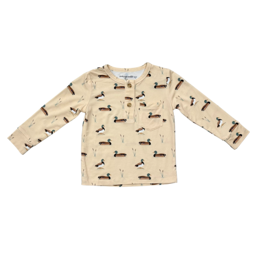 Baby Sprouts Boy'S Long Sleeve Henley Shirt Mallard Ducks-Baby Sprouts-Little Giant Kidz