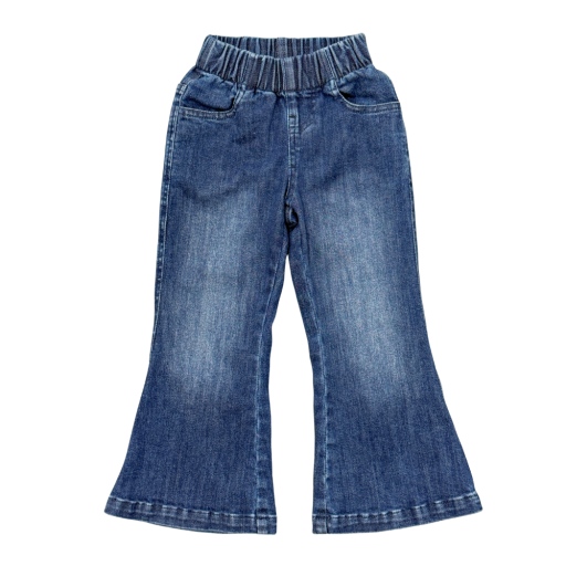 Baby Sprouts Girl'S Flare Denim Jeans Dark Blue Wash-Baby Sprouts-Little Giant Kidz