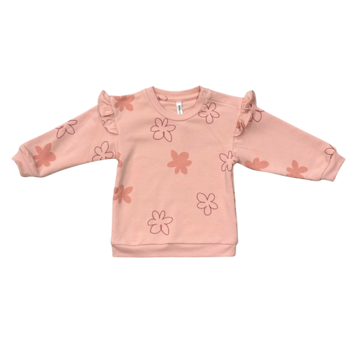 Baby Sprouts Girl'S Ruffle Sweatshirt Daisy Doodle-Baby Sprouts-Little Giant Kidz