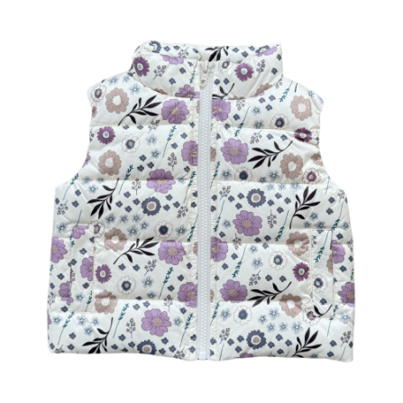 Baby Sprouts Puffer Vest- Winter Floral-Baby Sprouts-Little Giant Kidz