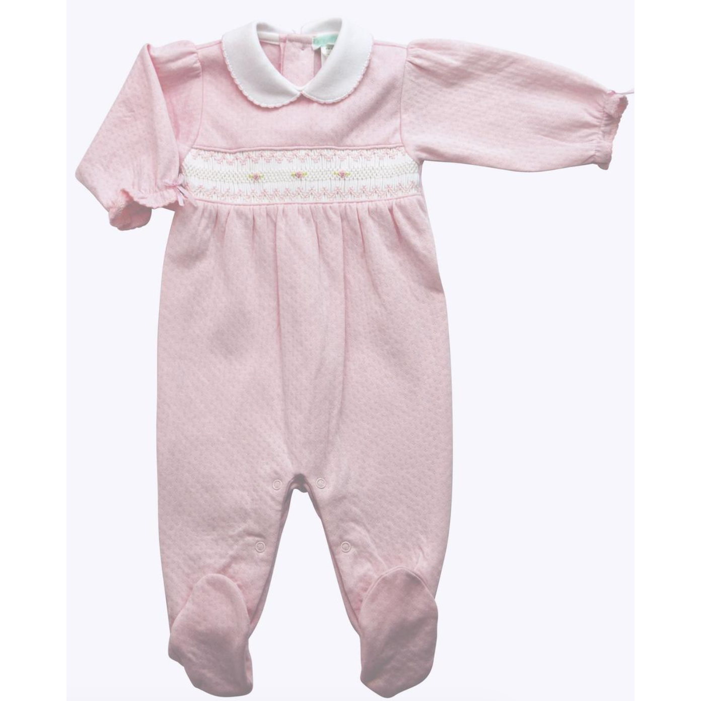 Baby Threads Classic Pink Collection- Pink Smocked Footie-BABY THREADS-Little Giant Kidz