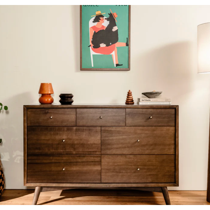 Babyletto Palma 7 Drawer Double Dresser - Natural Walnut