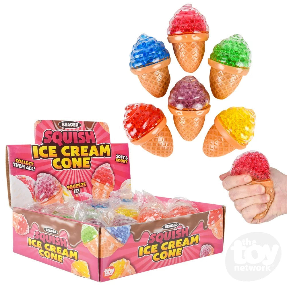 Beaded Squish Ice Cream Cones - Assorted Colors-JEANNIE'S ENTERPRISES INC.-Little Giant Kidz