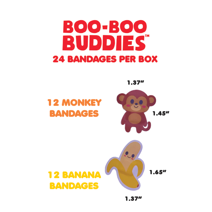 Boo-Boo Buddies Sterile Adhesive Bandages - Monkey + Banana-BOO-BOO BUDDIES-Little Giant Kidz