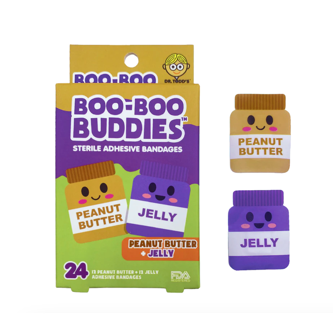 Boo-Boo Buddies Sterile Adhesive Bandages - Peanut Butter + Jelly-BOO-BOO BUDDIES-Little Giant Kidz