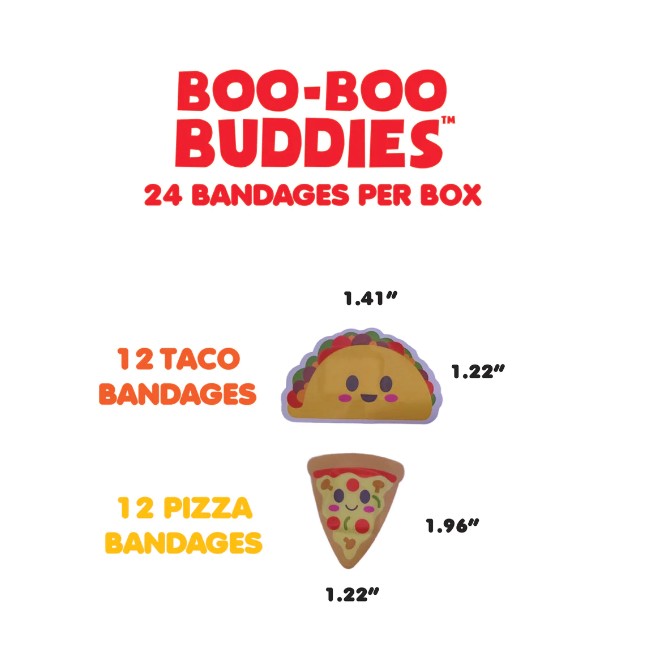 Boo-Boo Buddies Sterile Adhesive Bandages - Pizza + Taco-BOO-BOO BUDDIES-Little Giant Kidz