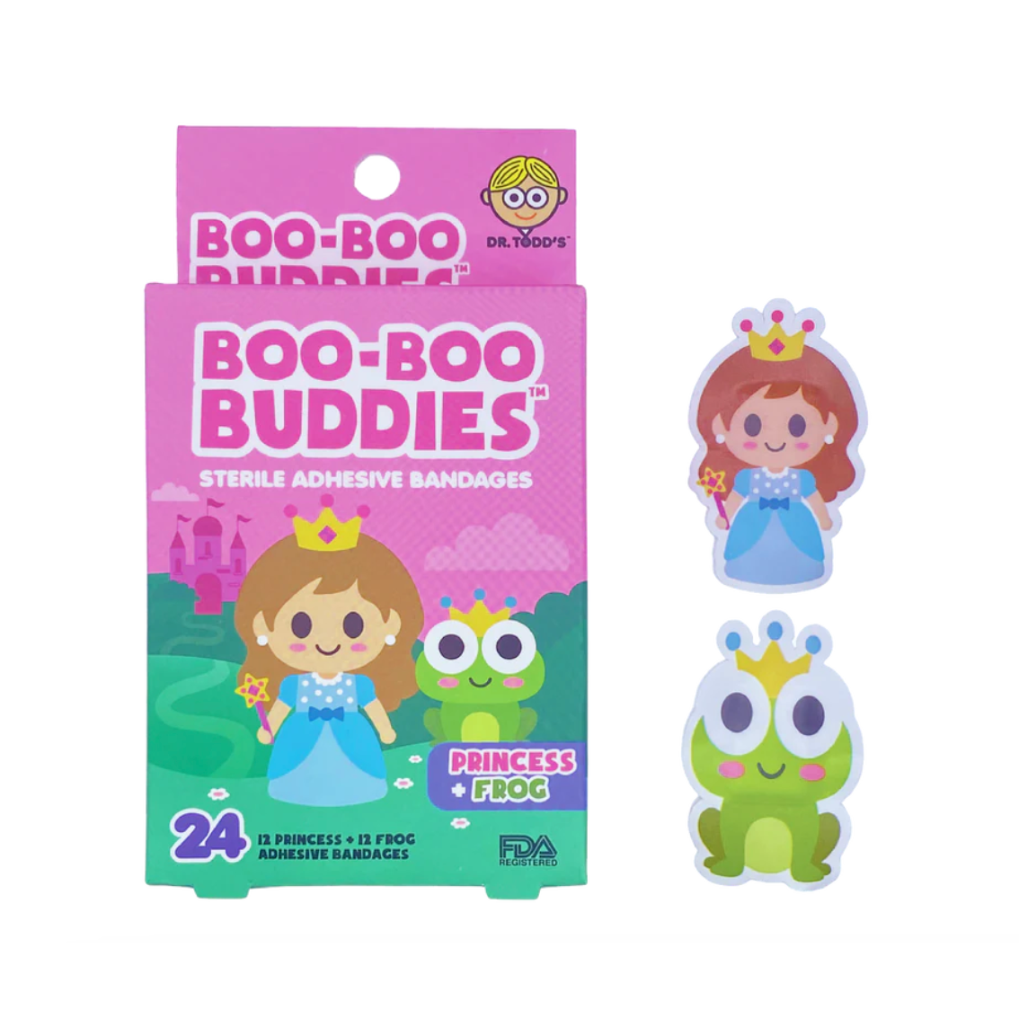 Boo-Boo Buddies Sterile Adhesive Bandages - Princess + Frog-BOO-BOO BUDDIES-Little Giant Kidz