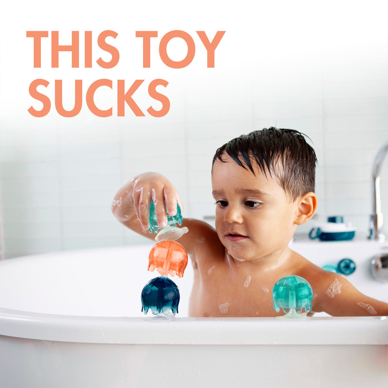 Boon JELLIES Suction Cup Bath Toys - Navy/Coral-BOON-Little Giant Kidz