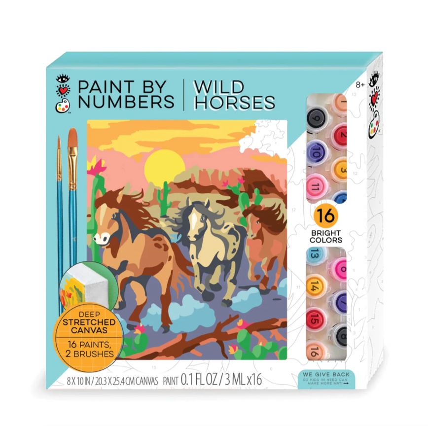 Bright Stripes iHeartArt Paint by Numbers Wild Horses-Bright Stripes-Little Giant Kidz