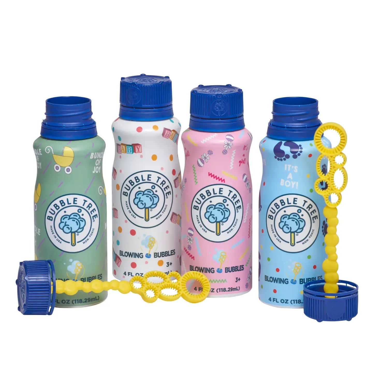 Bubble Tree Baby Shower & Reveal 4oz. Refillable Aluminum Bottle & Wand Set-Bubble Tree-Little Giant Kidz