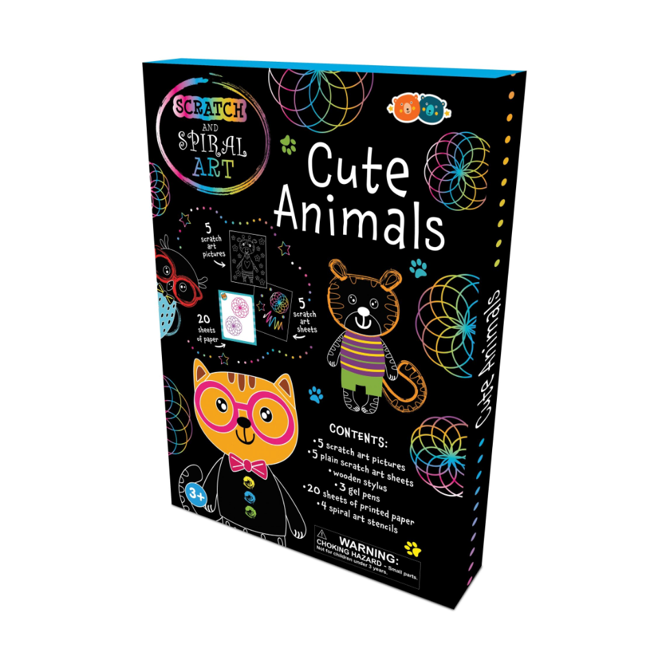 Buddy & Barney Cute Animals Scratch & Spiral Art-Buddy & Barney-Little Giant Kidz