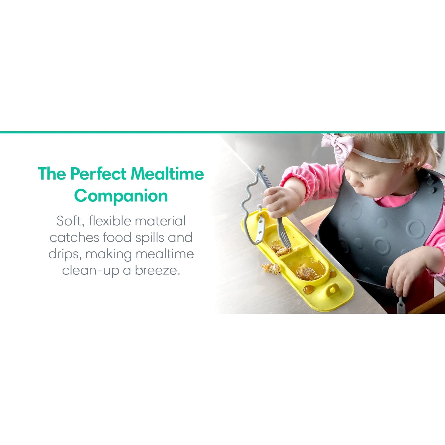 Busy Baby Bungee Bib & Tether System - Pewter-BUSY BABY-Little Giant Kidz