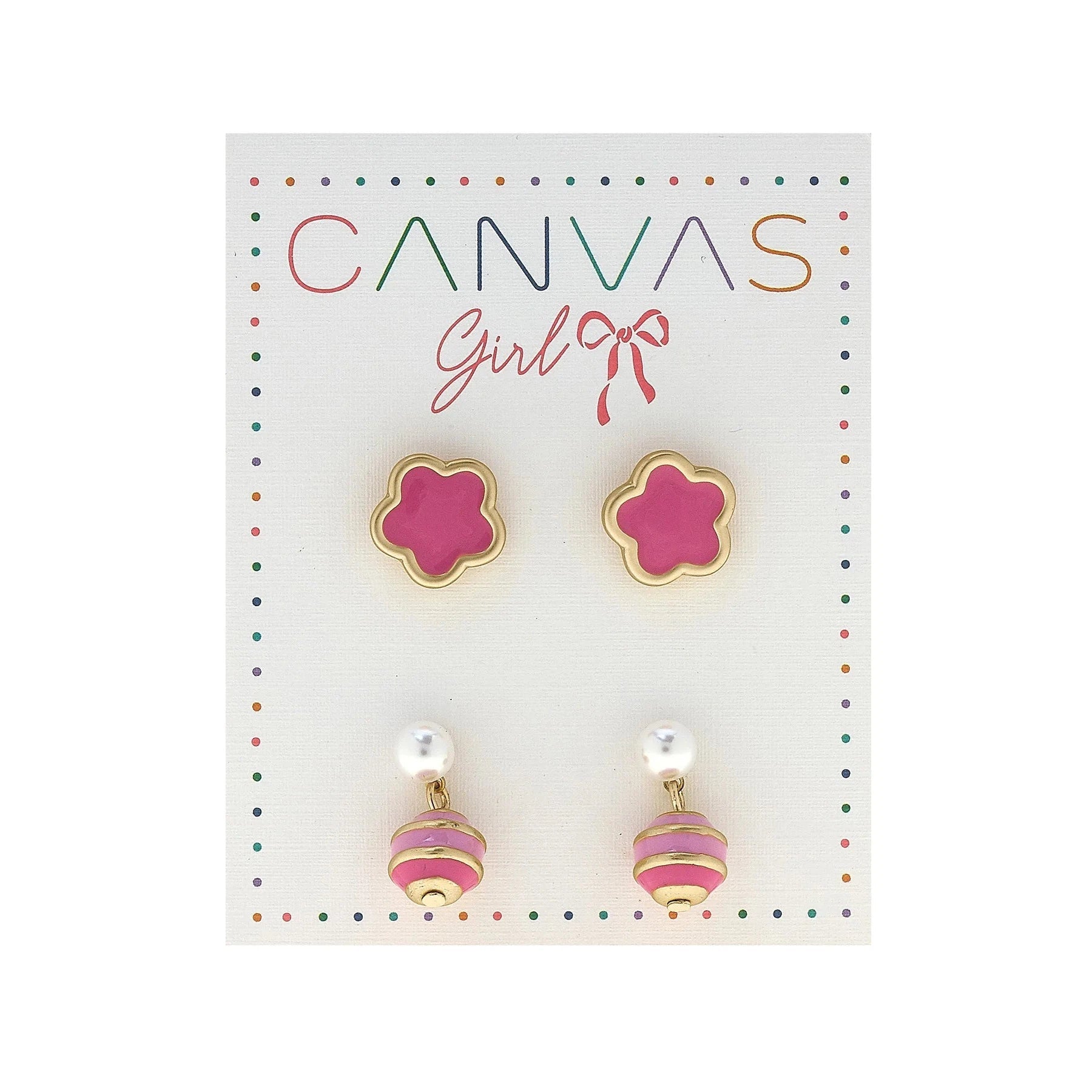 CANVAS Molly Flowers & Macarons Children's Stud Earrings (Set of 2)-CANVAS-Little Giant Kidz