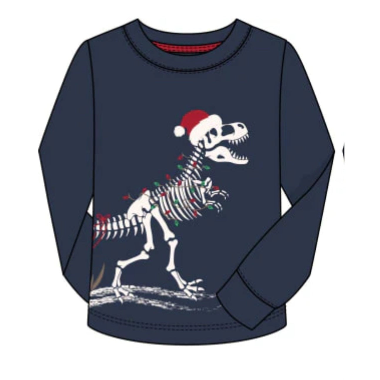 CR Sports Boys Christmas Dino Long Sleeve Glow in the Dark