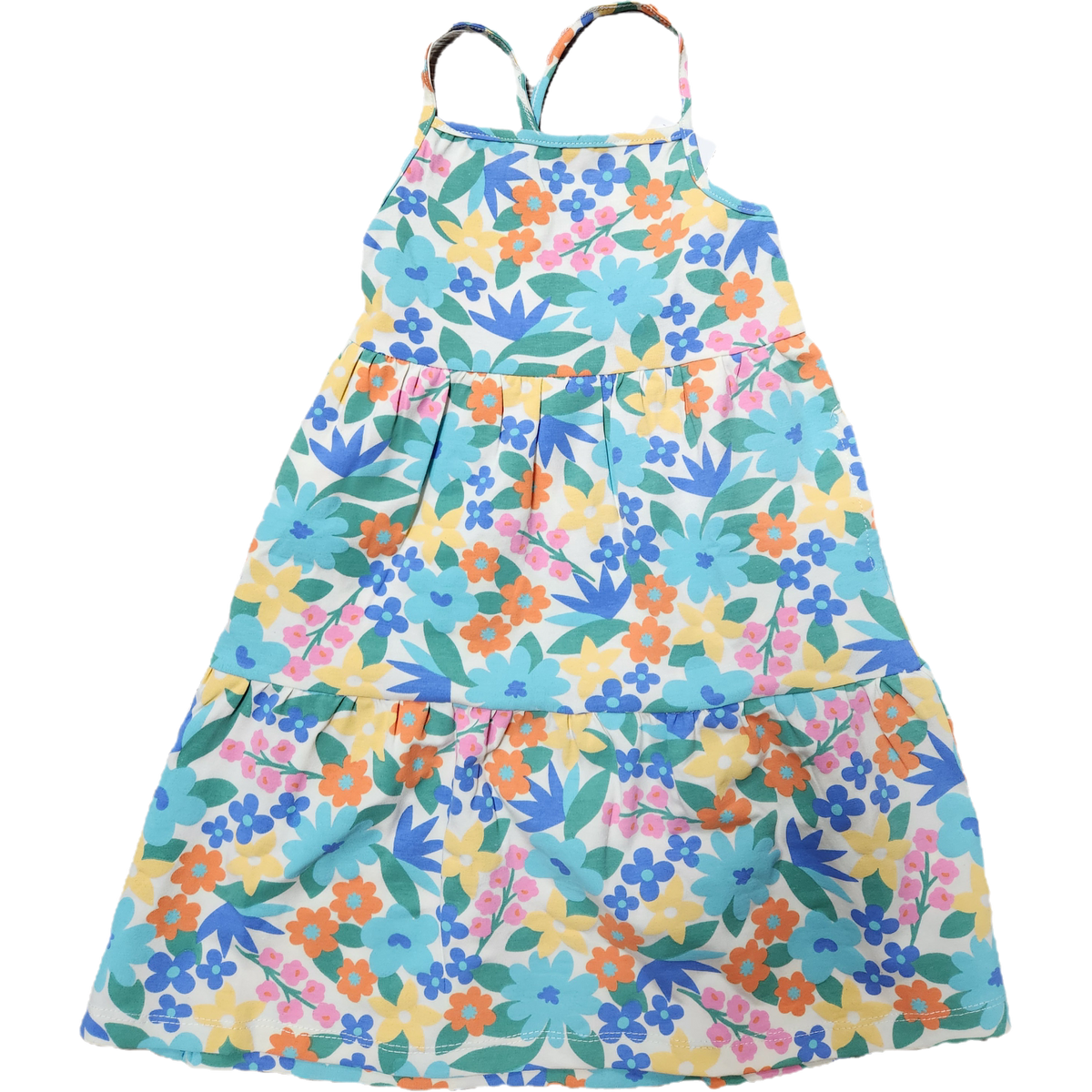 CR Sports Tropical Floral Print 3 Tier Dress-CR SPORTS-Little Giant Kidz