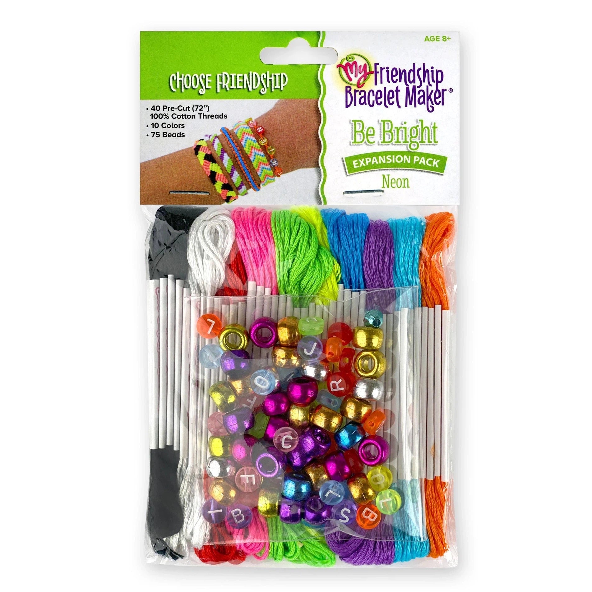 Choose Friendship, My Friendship Bracelet Maker (New and Improved), 20 Pre-Cut Threads Makes Up to 8 Bracelets
