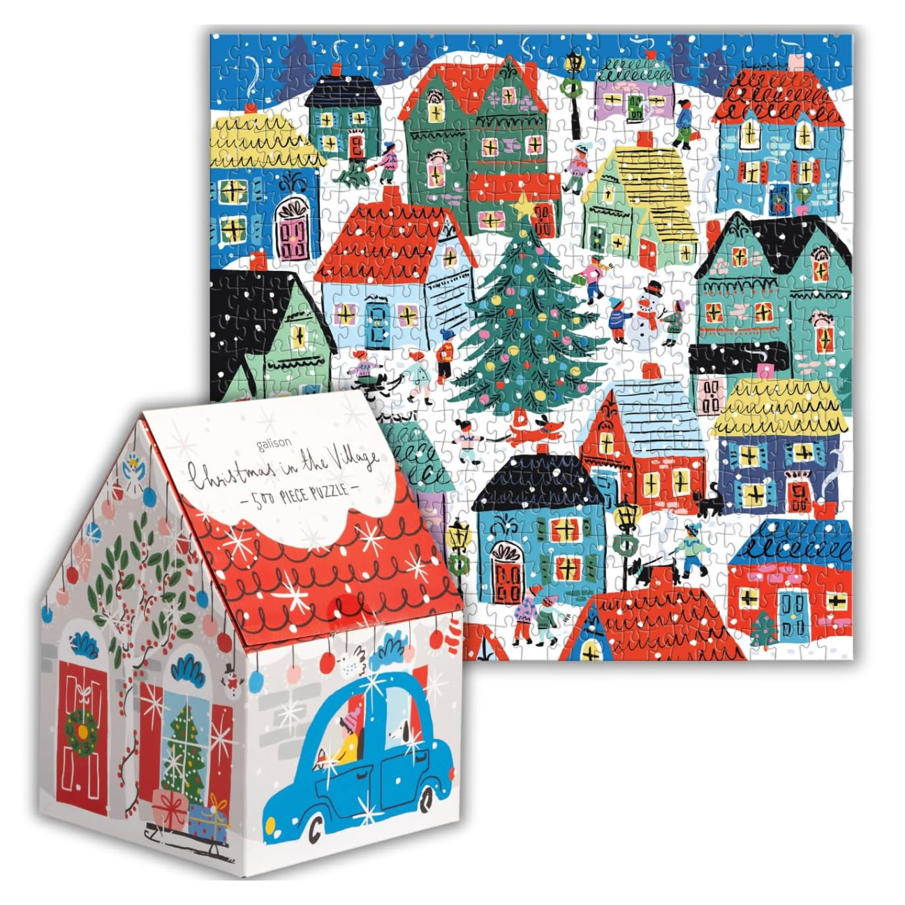 Christmas in the Village - 500 Piece Puzzle-Galison-Little Giant Kidz