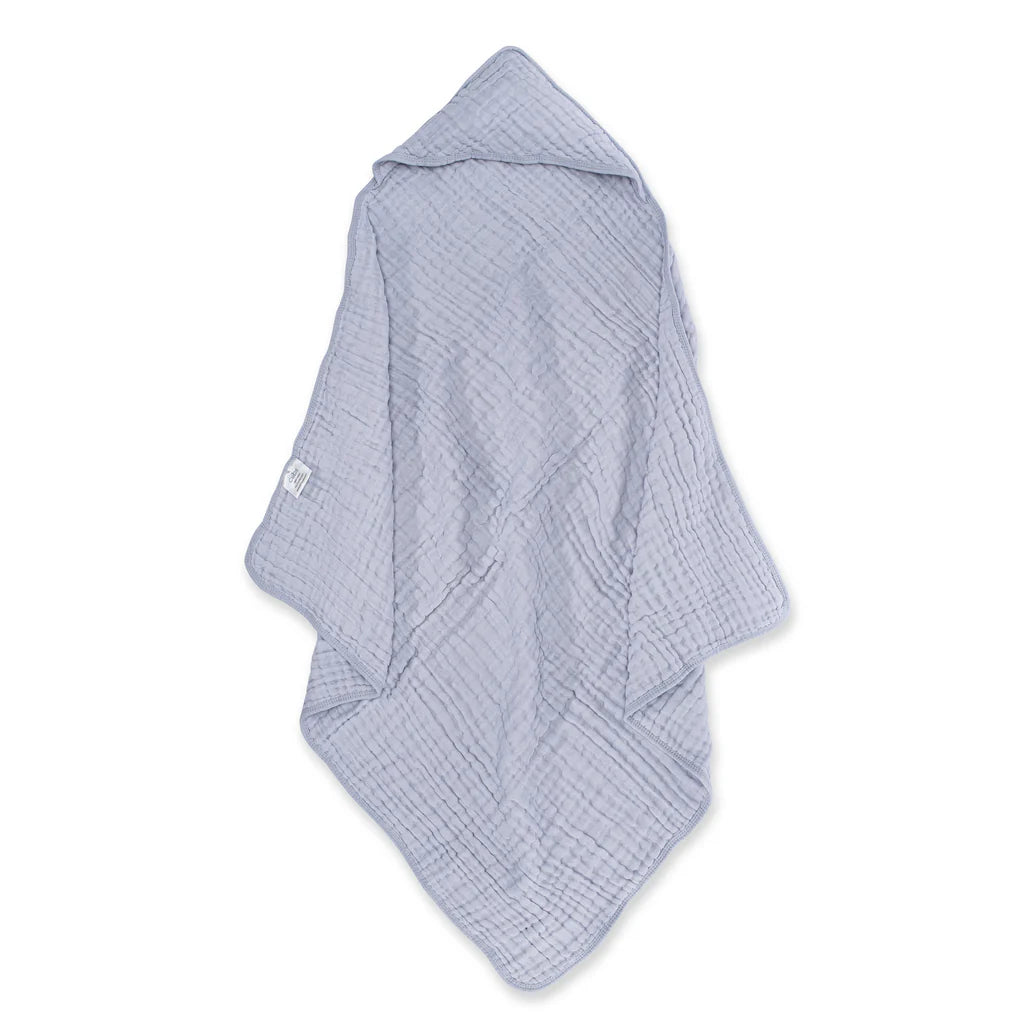 Comfy Cubs Muslin Hooded Towel - Slate Grey-COMFY CUBS-Little Giant Kidz