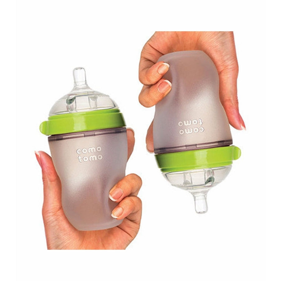 Comotomo™ 8oz Baby Bottles in Green 2pk-COMO TOMO-Little Giant Kidz