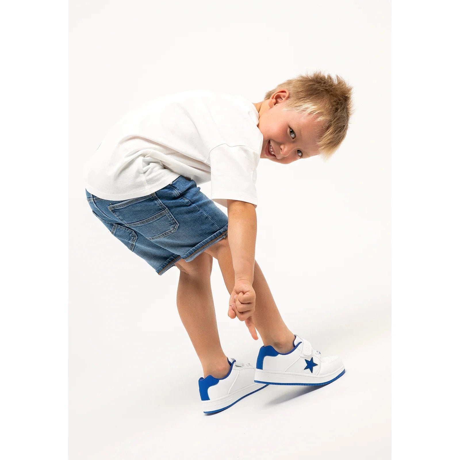 Conguitos White/Royal Star Light-Up Sneaker-Conguitos-Little Giant Kidz