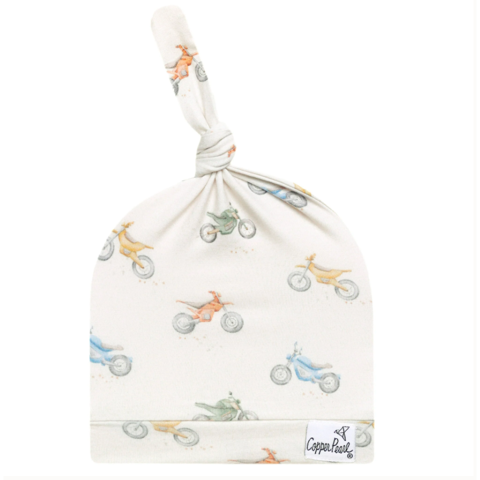 Copper Pearl Ryder Top Knot Hat (0-4M)-COPPER PEARL-Little Giant Kidz