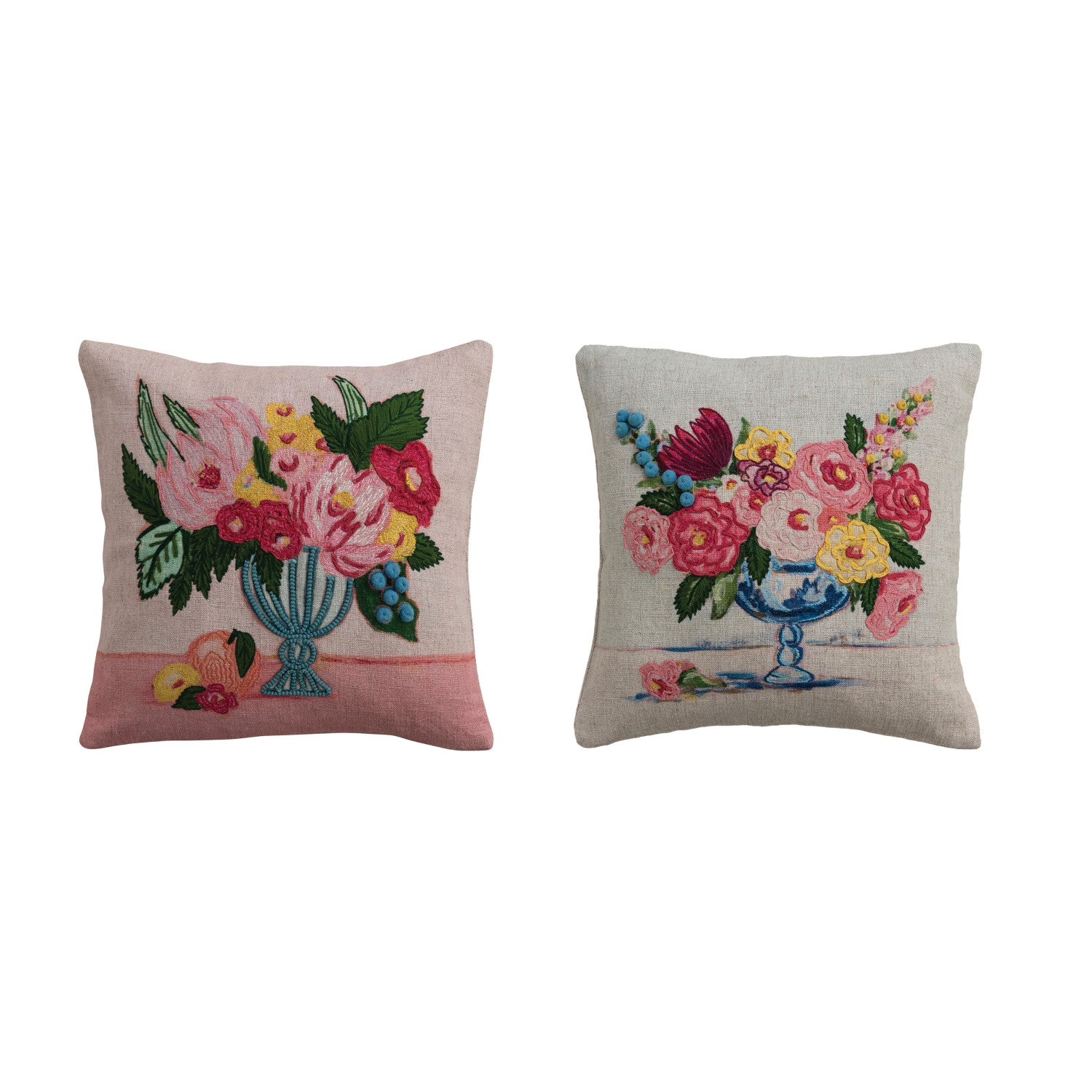 Creative Co-Op 18" Square Fabric & Linen Pillow, 2 Styles ©-COOP-Little Giant Kidz